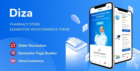 Diza Nulled Pharmacy Store Elementor Woo Theme Free Download