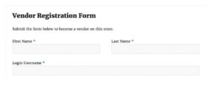Vendor registration form