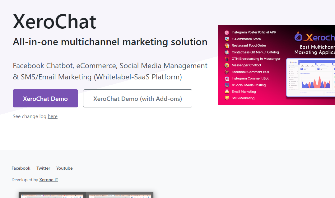 XeroChat Nulled Facebook Chatbot, eCommerce & Social Media Management Tool Free Download