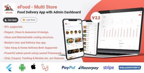 eFood Nulled Food Delivery App with Laravel Admin Panel + Delivery Man App Download