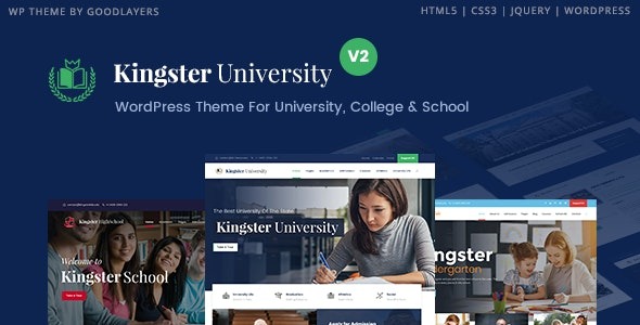 Kingster Nulled Education WordPress For University, College and School Free Download