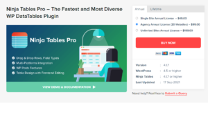 Ninja Tables Pro Nulled The Fastest and Most Diverse WP DataTables Plugin Download