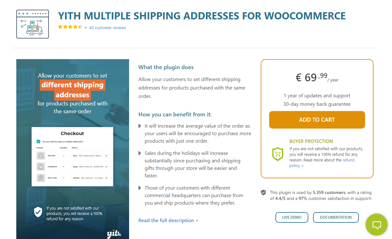 YITH Multiple Shipping Addresses for WooCommerce Nulled