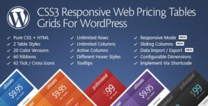 CSS3 Responsive Web Pricing Tables Grids Nulled Plugin