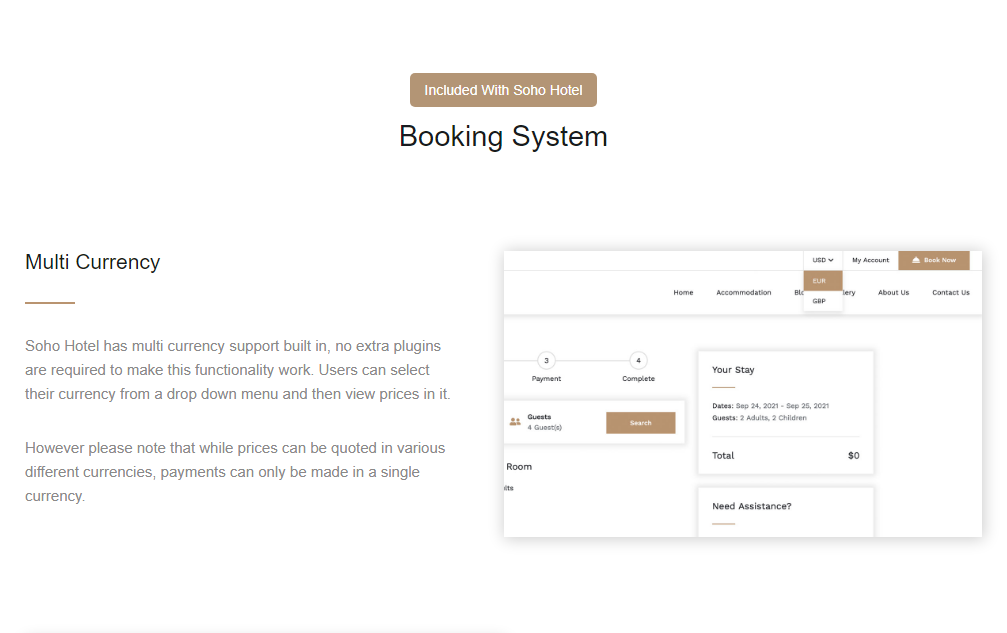 Soho Hotel Booking Nulled Hotel WordPress Theme Download
