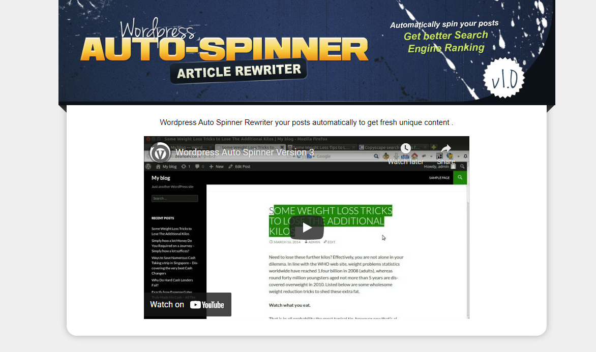 WordPress Auto Spinner Nulled
