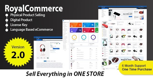 RoyalCommerce Nulled Laravel Ecommerce System with Physical and Digital Product Selling Free Download