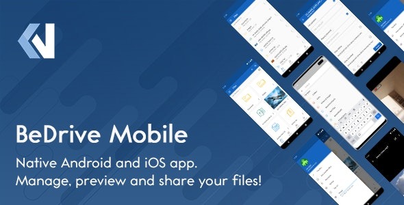 BeDrive Mobile Nulled Native Flutter Android and iOS app for File Storage PHP Script Download