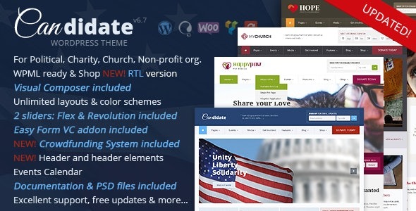 Candidate Nulled Political / Non-Profit / Church WordPress Theme Download