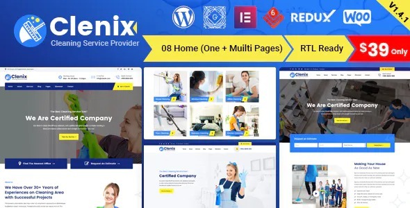 Clenix Nulled Cleaning Services WordPress Theme Download