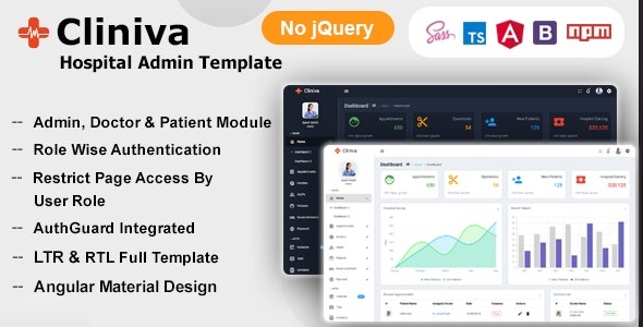 Cliniva Hospital Nulled – Angular 12 + Medical Admin Dashboard Template For Doctors & Clinics Download