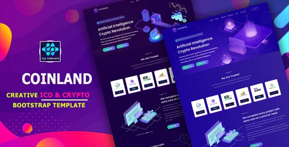 Coinland Nulled ICO & Crypto Bootstrap Template Download