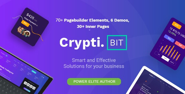CryptiBIT Nulled Technology, Cryptocurrency, ICOIEO Landing Page WordPress Theme Download