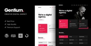Gentium Nulled A Creative Digital Agency WordPress Theme Download