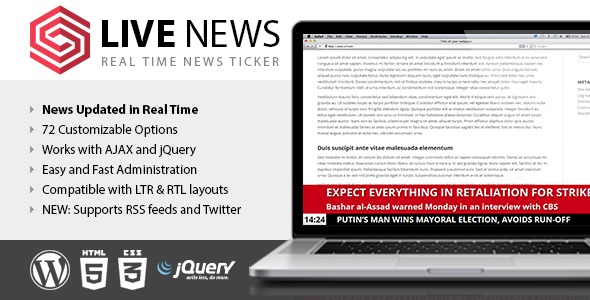 Live News Nulled – Real Time News Ticker Download
