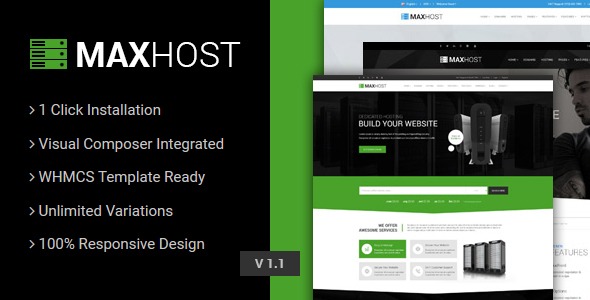 MaxHost Nulled Web Hosting, WHMCS and Corporate Business WordPress Theme Download