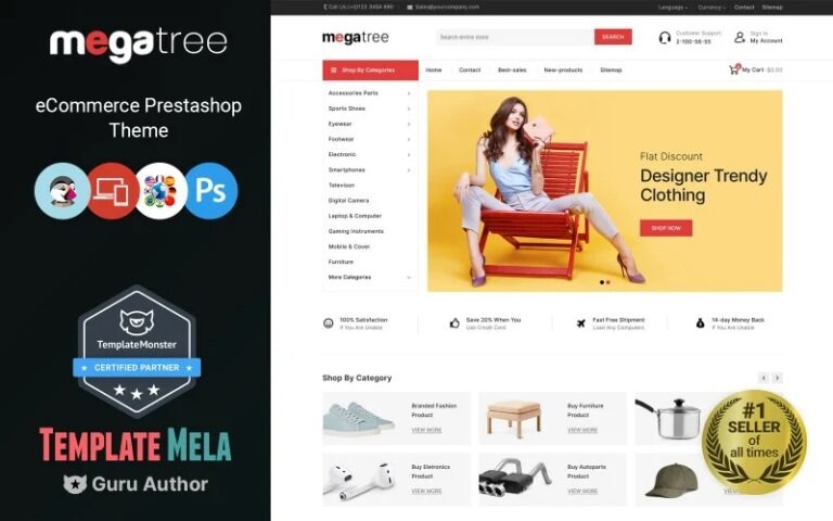 Megatree Nulled Multipurpose Mega Store PrestaShop Theme Download