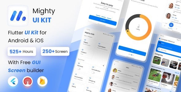 MightyUIKit Nulled Flutter 2.0 UI Kit with Screen Builder Download