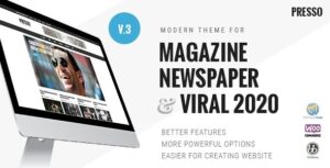 PRESSO Nulled Modern Magazine Newspaper Viral Theme Download