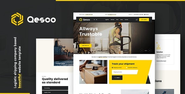 Qesco Nulled Logistic Shipping Company WordPress Theme Download
