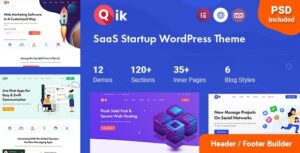 Qik Nulled SaaS Startup WordPress Theme Download