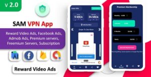 SAM VPN App Nulled Secure VPN and Fast Servers VPN | Reward Video Ads | Subscription | Admob & FB Ads Download