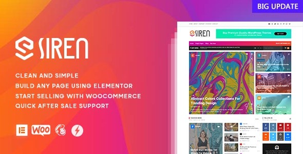 Siren Nulled News Magazine Elementor WordPress Theme Download