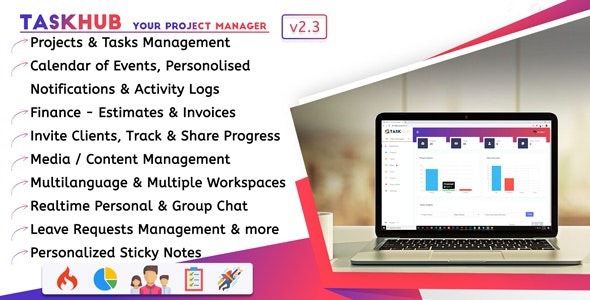 Taskhub Nulled Project Management, Finance, CRM Tool Download