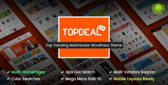 TopDeal Nulled Multi Vendor Marketplace WordPress Theme Download