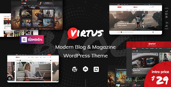 Virtus Nulled Modern Blog & Magazine WordPress Theme Download