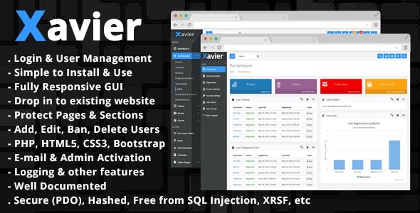 Xavier Nulled – PHP Login Script & User Management Admin Panel Untouched Download