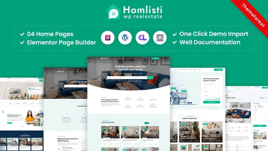 Homlisti Nulled Real Estate WordPress Theme Download