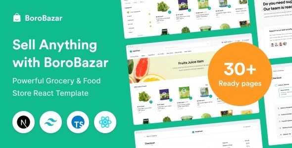 BoroBazar Nulled React Ecommerce Template with Grocery & Food Store Download