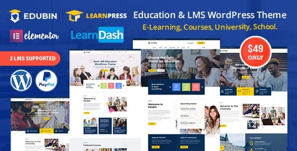 Edubin Nulled Education LMS WordPress Theme Download
