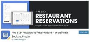 Five Star Restaurant Reservations Premium Nulled WordPress Booking Plugin Pro Free Download
