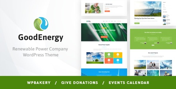 Good Energy Nulled Ecology & Renewable Power Company WordPress Theme Free Download