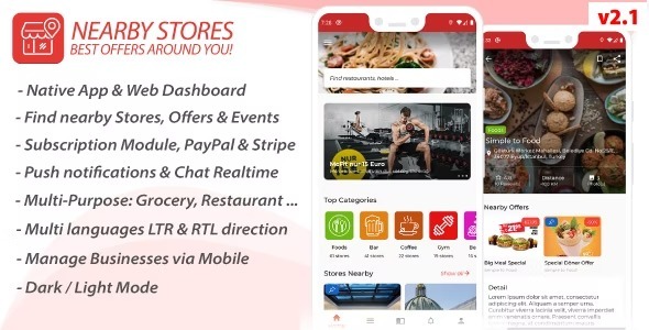 Nearby Stores iOS Nulled- Offers, Events, Multi-Purpose, Restaurant, Services & Booking Download