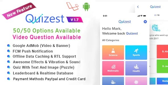 Quizest Nulled Complete Quiz Solutions With Android App And Interactive Admin Panel Free Download