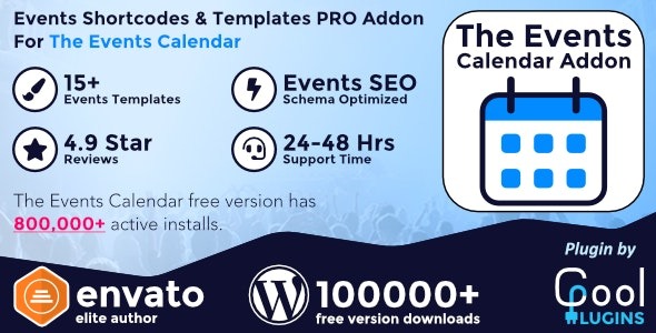 The Events Calendar Shortcode and Templates Pro Nulled WordPress Plugin Download