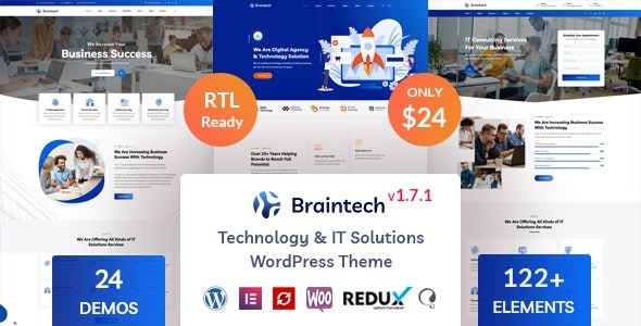 Braintech Nulled Technology & IT Solutions WordPress Theme Download
