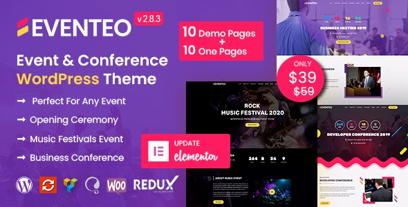 Eventeo Nulled Event & Conference WordPress Theme Free Download