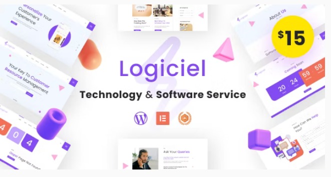 Logiciel Nulled Technology & Software Service WordPress Landing Pages Free Download