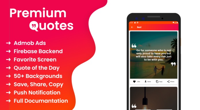 Free Download Premium Quotes – Android Quotes App With Firebase Admin Panel Nulled