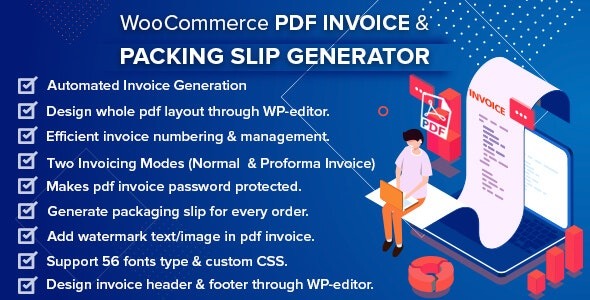 Free Download WooCommerce PDF Invoice & Packing Slip Generator Nulled