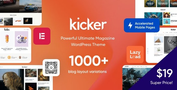 Kicker Nulled Multipurpose Blog Magazine WordPress Theme Free Download