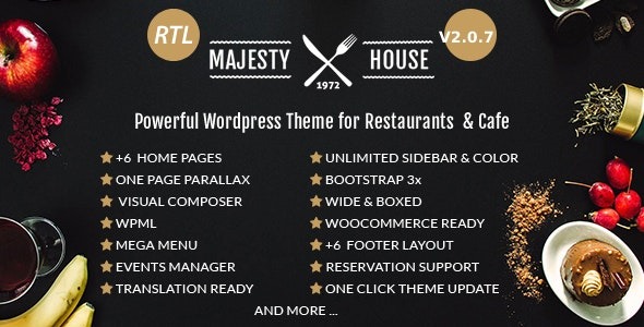Majesty Nulled  Restaurant WooCommerce WordPress Theme Free Download