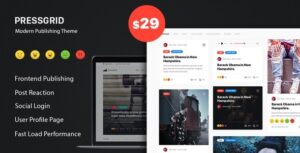 PressGrid Nulled Frontend Publish Reaction & Multimedia Theme Free Download