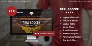 Real Soccer Nulled Sport Clubs Responsive WP Theme Download