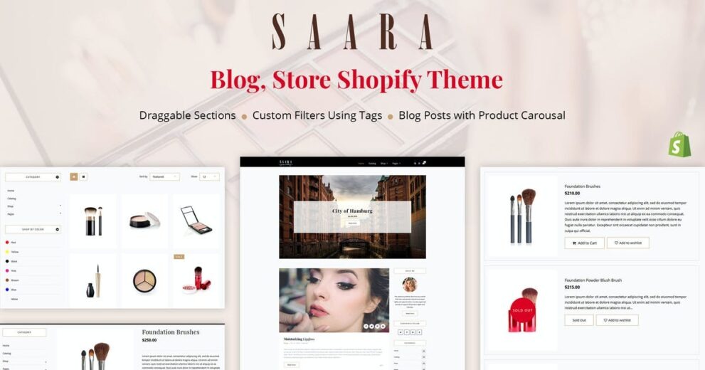 Saara Nulled Blog Shopify Theme Free Download