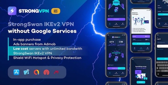StrongVPN Nulled – StrongSwan IKEv2 VPN stable & free VPN proxy for iOS Free Download